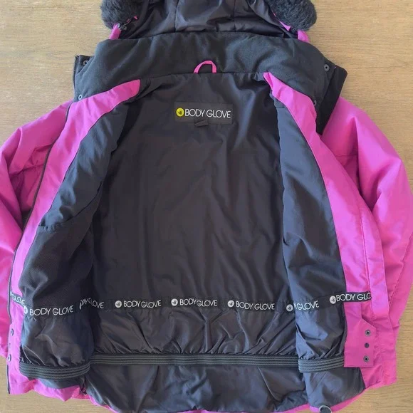 Body Glove Women's‎ Magenta Snow Ski Jacket w/Fur Lined Detachable Hood-Size Lge - Picture 6 of 16